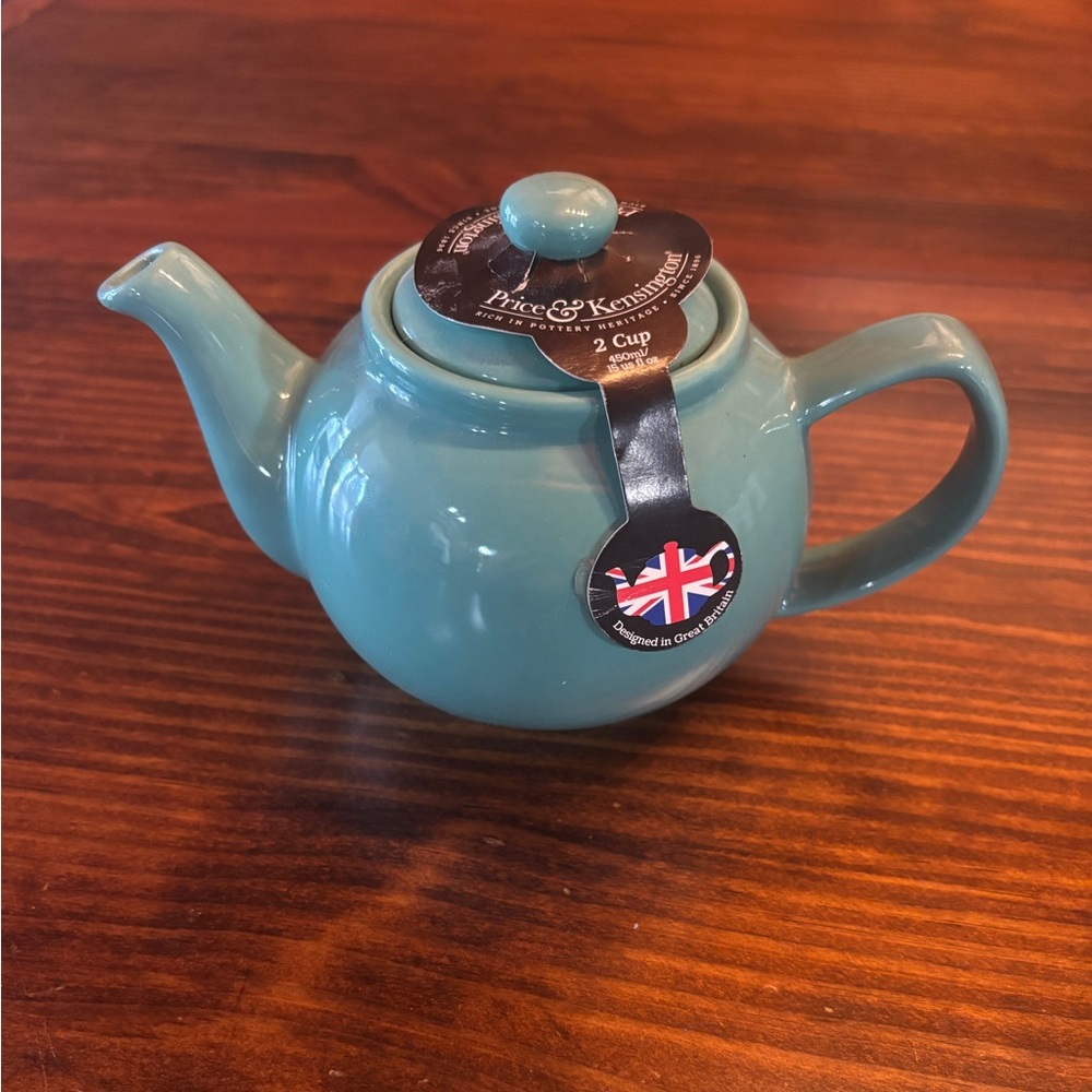 Price & Kensington Teapot Teal Blue/Green 4" Tall